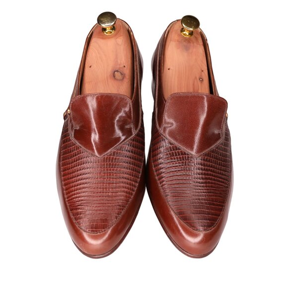 New Vintage Conti Ferrari Men\'s 9 Brown Leather Handcrafted Dress Shoes Loafers main image 10